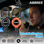 LinkMejor Retractable Microphone Hanger Carabiner Keychain Retractable Cord Outdoor Easy Pull Clip with Mini Compass for Fishing Backpack Keys