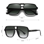 Fashion Square Double-bridge Pilot Sunglasses for Men Women UV400 Protection Sun Glasses for Driving Travel Fishing
