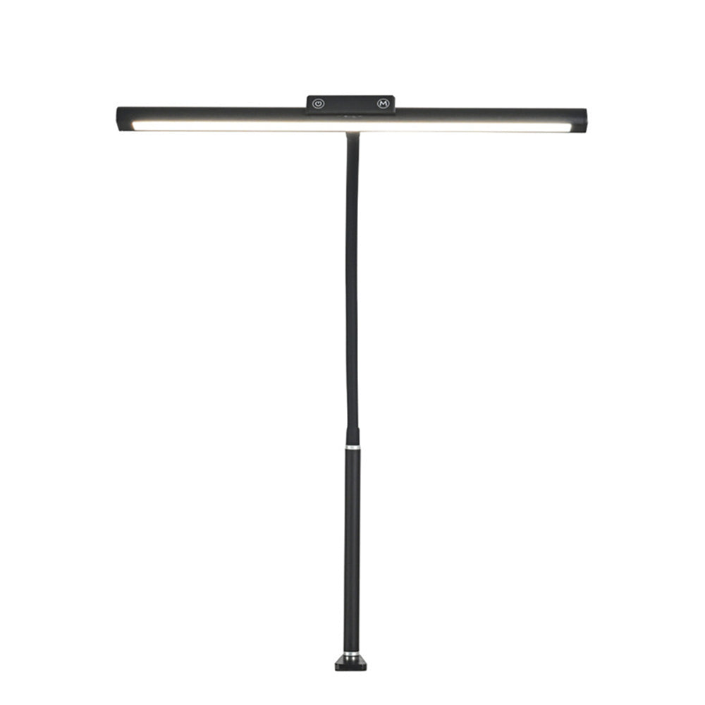 Elfeland USB Plug-in LED Desk Lamp Adjustable Brightnss & Color Temperature Clip-On Flexible Gooseneck Eye-Caring Design for Indoor Study Read