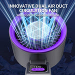 Tevorex 10W Portable Desktop Circulating Fan 7-Blades 100 Levels Wind Adjustable Quiet Operation Long Battery Rechargeable Wall-Mounted Mini Cooling Fan with LED Digital Display for Home Office