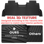 3pcs Floor Mats Set For Ford F250 F350 F450 F550 2017-2025 All Weather TPE Crew Cab Bucket Seat Under Seat Storage Waterproof Easy Clean Non Toxic Odorless Thermoplastic Elastomer