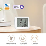LinkMejor Smart Zigbe Temperature Humidity Sensor LCD Display Thermometer Hygrometer APP Remote Control Real-time Monitoring Work with Alexa Google Home