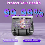 Tevorex 20W 45KHZ High Frequency Ultrasonic Cleaner Machine 230ml Tank 3 Cleaning Modes Multi-Function Household Cleaner for Glasses Jewly Teeth