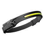 LinkMejor LX200 Wave Sensor 1200mAh 270° Wide Range 350LM 5 Lighting Modes LED Headlamp USB Rechargeable Head Torch COB Outdoor Cycling Adventure Fishing Flashlight Bike Headlamp
