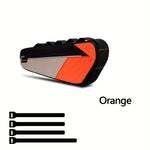 LinkMejor 2.5L Bicycle Inner Tube Bag Waterproof Side Zipper Night Reflective Strip Narrow Edge Bike Triangle Front Beam Frame Bag