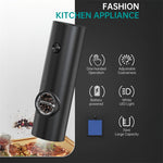 IPRee Automatic Electric Salt and Pepper Grinder Set Battery Powered with Ceramic Grinder Core Adjustable Coarseness LED Light Dual Chamber Kitchen Gadgets Spice Mill