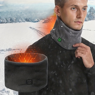 LinkMejor 3 Gears Electric Heating Scarf Adjustable Intelligent Winter USB Rechargeable Neck Cold Protection Warm Scarf for Men Women (Battery not included)