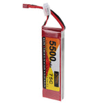 LinkMejor Power 7.4V 5500mAh 75C 2S LiPo Battery T Deans Plug for RC Car