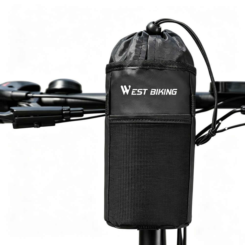 WEST BIKING Bike Water Bottle Bag Insulated Handlebar Cup Holder Folding Bicycle Scooter Storage Pouch Multi Color Thermal Cycling Drink Carrier
