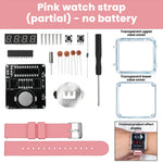 T15 DIY LED Digital Watch Kit Transparent Case Silicone Strap Microcontroller Clear Display Accessories for Soldering Practice