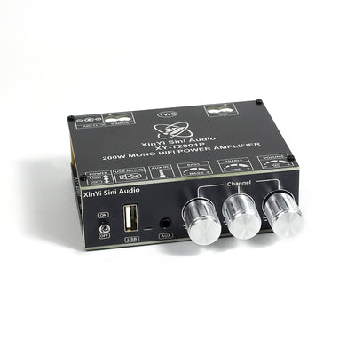 Sinilink Audio XY-T2001P Mono Bluetooth Audio Amplifier 200W DC 12-30V WAV FLAC APE MP3 Independent High and Low Frequency Adjustment TWS True Wireless Pairing