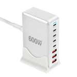 [GaN Tech]LinkMejor YMX-600W 600W 8-Port USB PD Charger 5USB-C+3USB-A QC PD3.1 Fast Charging Desktop Charging Station EU Plug US Plug for iPhone 16 15 Plus 14 13 12 Pro for Huawei Mate XT for Xiaomi 15pro for Oppo A5 Pro