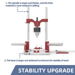 LinkMejor Bigger version Precision Woodworking Multi-Angle Drill Guide Hole Punch Locator Adjustable Drilling Height Hole Opener for DIY Bench Furniture Position Hand Tools