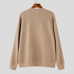LinkMejor Mens Textured Asymmetrical V-Neck Long-Sleeve Sweater Comfortable Solid Color Casual Fall Winter Top S-5XL