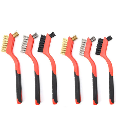 6pcs Wire Brush Set with Nylon Brass Steel Bristles for Metal Cleaning and Polishing Ideal for Industrial and Home Applications