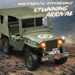 LinkMejor C8815 RTR 1/10 2.4G 4WD RC Car Willys Military Truck Off-Road Climbing LED Light Optional Winch Canopy Metal Frame Rock Crawler Full Proportional Vehicles Models Toys