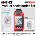 LinkMejor GN601 Moisture Meter - Accurate and Fast Water Content Testing without Battery - High Precision Moisture Analyzer for Wood  Paper  Grain and More