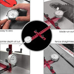 Table Saw Dial Indicator Gauge Tool with 22 Dial Indicator Tips Alignment System A-Line It Basic Kit Saw Table Aligning and Calibrating Machinery