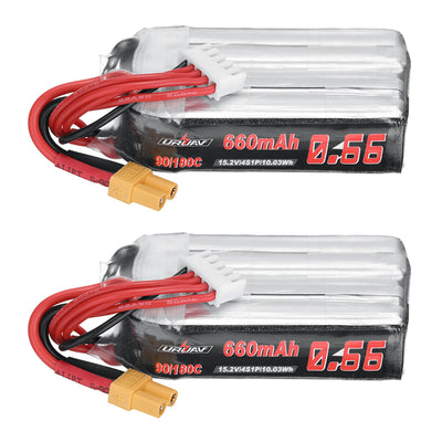 LinkMejor 15.2V 660mAh 90C 4S LiPo Battery XT30 Plug for GEPRC Cinelog30 V3 FPV Racing Drone