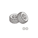 LinkMejor 14209 14210 RC Car Tires Pair Spart Parts 14300D1 14300D2 14300E1 14300E2