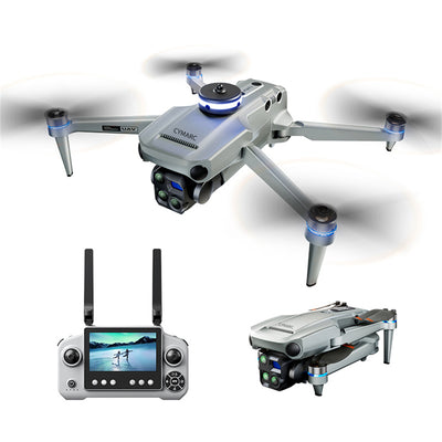 LinkMejor P50 GPS 5G WiFi FPV with 4.5inch LCD Screen Controller 1080P HD Dual Camera Servo Gimbal 360° Obstacle Avoidance Brushless Foldable RC Drone Quadcopter RTF