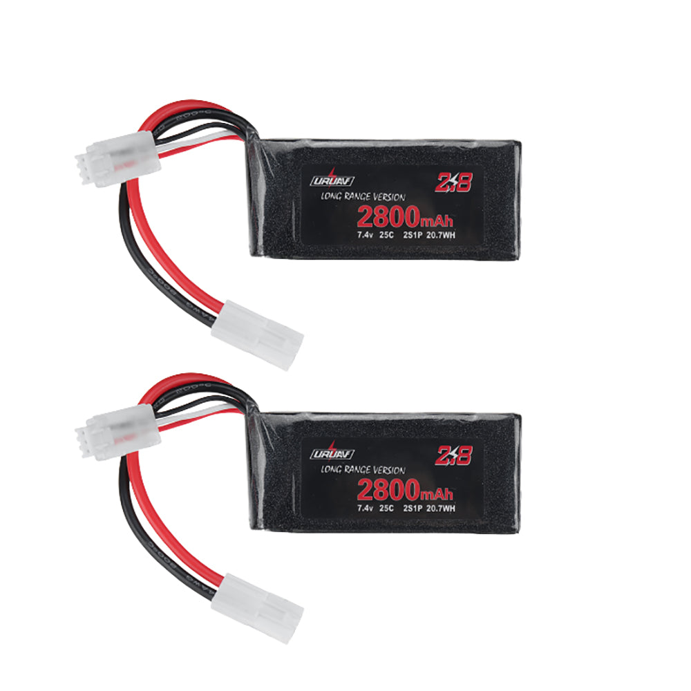 2Pcs LinkMejor 7.4V 2800mAh 25C 2S LiPo Battery Small Tamiya Plug for RC Car