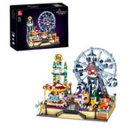 LinkMejor JJ9238 Creative MOC Game Amusement Park with Clown Characters Building Block Brick Assembly Kit for Children Birthday Gift Toys