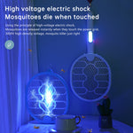 LinkMejor 3 In 1 3000V Cordless Rechargeable Electric Mosquito Bug Zapper Foldable Handheld Mosquito Killing Lamp