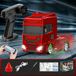 YF 3605 RTR 1/64 2.4G 4WD Mini Drift RC Car Truck Tractor Support App Remote Controlled LED Light Two Speed Full Proportional Engineering Vehicle Desktop Toys Model Collection Gift For Boys