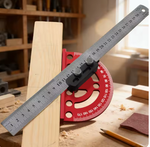 Combination Semi Circular Angle Finder 0 180 Degree Protractor with Detachable 330mm Ruler Precision Woodworking Measurement Tool