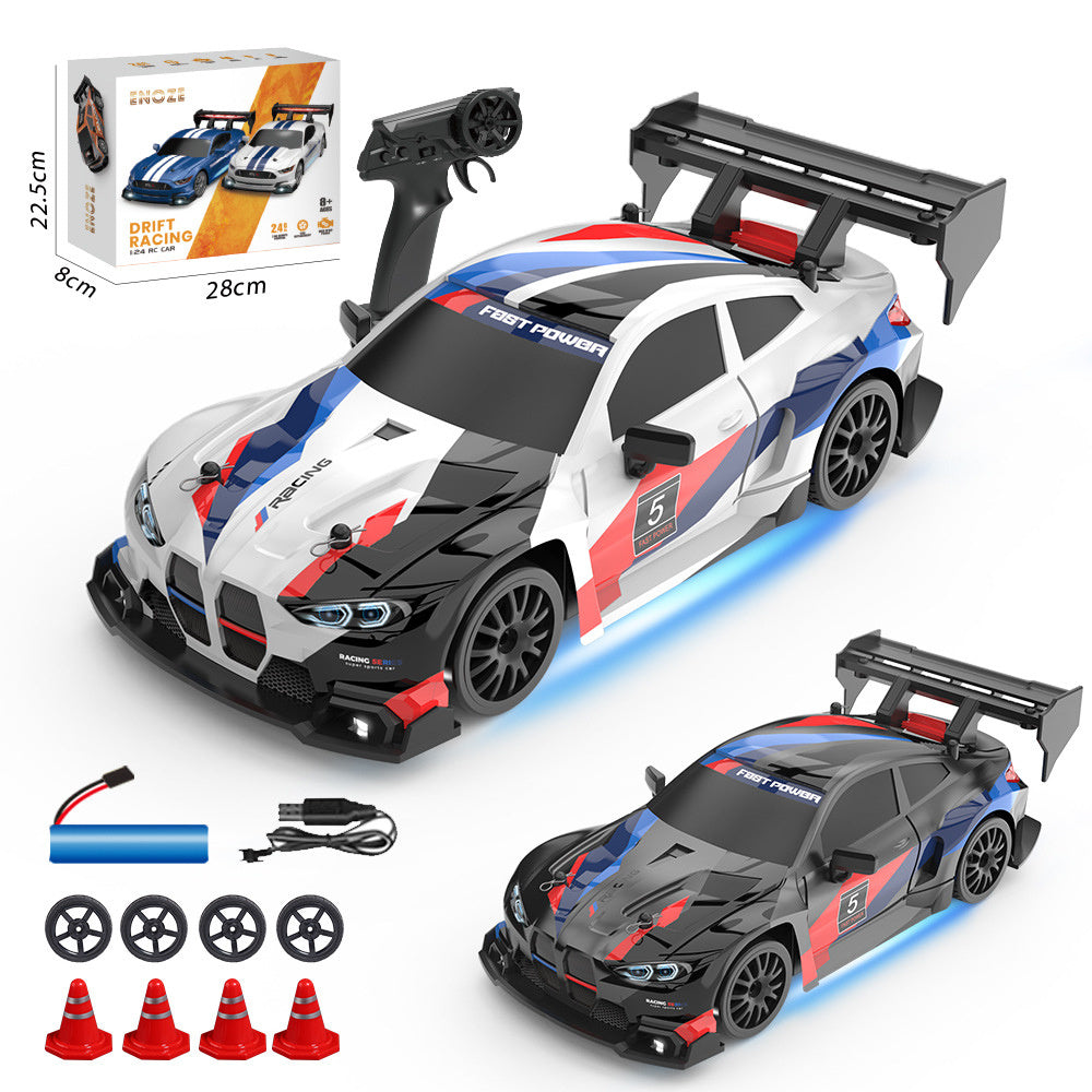 LinkMejor 8607 RTR 1/24 2.4G 4WD 30km/h Drift RC Car GTR Mini Race High Speed Racing LED Light On-Road Radio Control Vehicles Models Toys