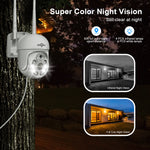 LinkMejor 3MP WiFi Camera Set Wireless PTZ Cam Auto Tracking Motion Detection Two-way Audio Night Vision IP66 Waterproof Record Playback CCTV Security Camera System EU Plug