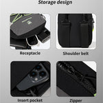 LinkMejor Men Waterproof Oxford Cloth Sports Crossbody Bag Lightweight Multi-Compartment Zipper Single Shoulder Bag