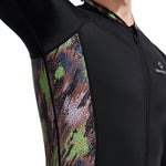 LinkMejor Men Full Body Dive Skins Wetsuit UPF50+ Sun Protection Quick-drying One-piece Long Sleeve Diving Top Pant Front Zip High Elastic Thin Snorkeling Clothes for Surfing Swimming
