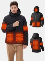 Auxo 6-Zone Men Heated Jacket for Men with 20000mAh Power Bank  - Waterproof Lightweight Warm Electric Heating Coat for Winter Outdoor