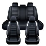 5 Seats Universal Car Seat Covers Deluxe PU Leather Seat Cushion Full Set Cover