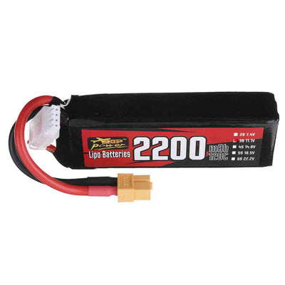LinkMejor Power 11.1V 2200mAh 120C 3S LiPo Battery XT60 Plug with Adaper for RC Drone