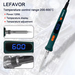 120W Digital Soldering Iron 907 Model Electric Tool Dual Calibration Temperature Range 200-600°C Ceramic Heating Core Quick Heat Up EU Plug