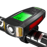 LinkMejor 3-in-1 350LM COB Bike Light + USB Horn Lamp + Speed Meter LCD Screen 5-Modes Waterproof Bicycle Headlight With Horn