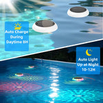 Elfeland Solar RGB Floating Pool Light with Remote Control 6 RGB Lighting 360° Dual Side Lighting IP67 Waterproof Solar Powered LED Light for Pool Garden Pond