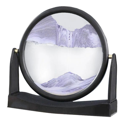 3D Flowing Sand Painting Table Moving Sand Picture High Transparency 360° Rotatable Design Desktop Decor Home Office Sandscape Painting Ornaments