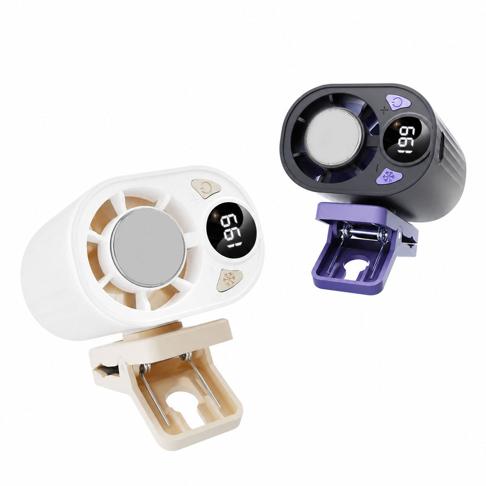 X30 Refrigeration Clip Fan Semiconductor Ice Cooling Turbo Motor 18000 RPM 1800mAh 5W Stepless Speed Smart Display 360 Degree Rotation