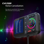 Car MP3 Bluetooth Player Large Screen Card USB Bluetooth FM Transmitter for Hand Free Driving Car Charger Compatible with  Voice Assistant