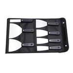 Carbon Steel Putty Knife Set 7 Sizes Flexible Drywall Scraper Kit Stainless Steel Blade Soft Grip Handle Canvas Storage Bag Rust Resistant Painting Wall Repair Tools