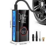 LinkMejor- 005 150PSI Smart Air Pump Tire Inflator Portable Air Compressor with Digital Pressure Gauge for Car Bike Motorcycle Ball