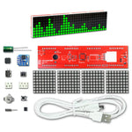DIY LED Music Spectrum Kit DS1302 Dot Matrix Clock USB 18 Modes DIY Soldering Rhythm Light Electronic Time Display
