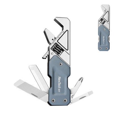 NexTool 6 In 1 EDC Adjustable Wrench Multitool Pocket Hand Tools Kit Screwdriver Bit Set Multi Function Tools Folding Knife File