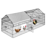 PawGiant Chicken Coop Run Cage Upgrade 86.6"×40"×38" Metal Chicken Fence Pen Pet Playpen Enclosures with Protection Cover&Ground Nail,Cage Indoor Outdoor Yard for Small Animals Cat Hen Duck Rabbit