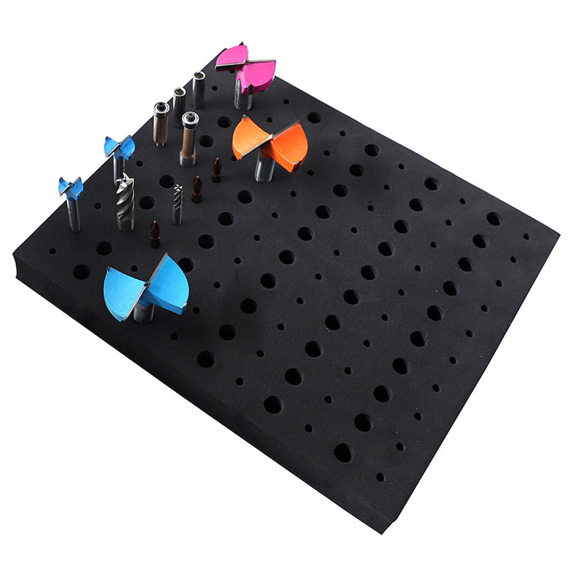 LinkMejor Router Bit Storage Tray Holder Holds 110 Bits High-Density Foam Organizer for 1/2 Inch and 1/4 Inch Shank Bits Portable and Impact Resistant