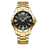 LinkMejor Luxury Men's Business Watches Fashion Stainless Steel Quartz Watches Auto Date Luminous Steel Bracelet Wristwatch